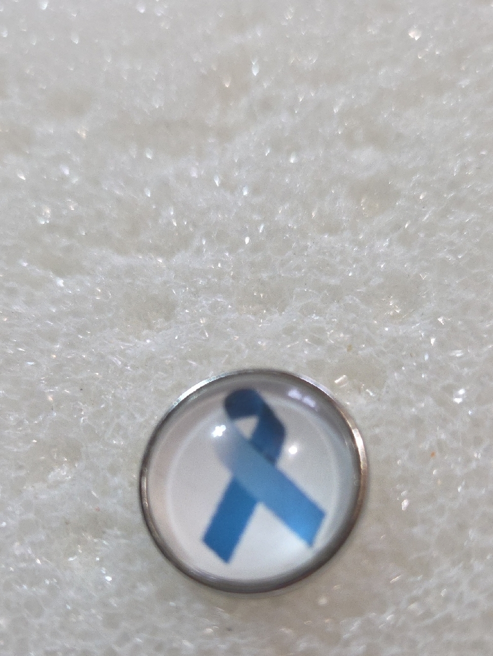 Gray Ribbon Button Snap Brain Cancer 18mm